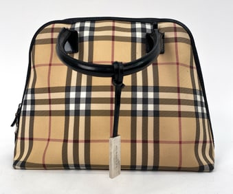 BURBERRY BLACK NOVA CHECK HANDBAG