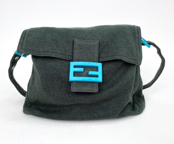FENDI GREEN JERSEY HANDBAG