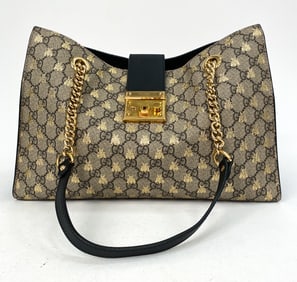 GUCCI PADLOCK GG SUPREME MEDIUM TOTE SHOULDER BAG