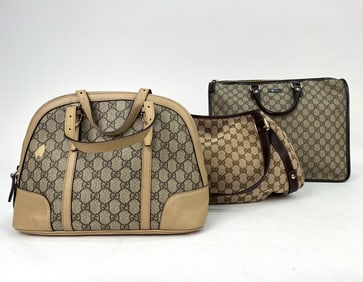 GUCCI GG MONOGRAMMED TOTE BAG GROUPING