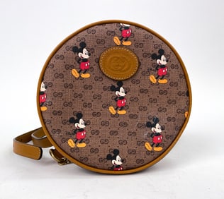 GUCCI BROWN COATED CANVAS DISNEY BACKPACK