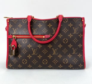 LOUIS VUITTON POPINCOURT NM RED MONOGRAM HANDBAG
