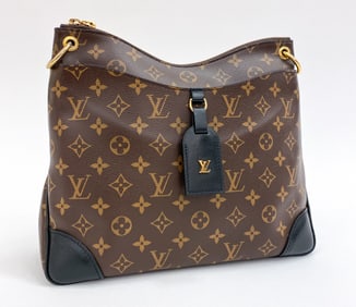 LOUIS VUITTON BLACK MONOGRAM ODEON MM NM BAG