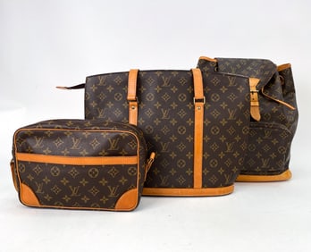 LOUIS VUITTON SHOULDER BAGS & BACKPACK GROUPING