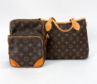 LOUIS VUITTON MONOGRAM TOTE & CROSS BAG GROUPING