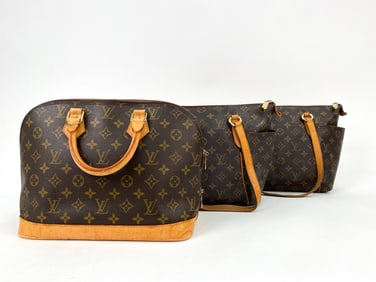 LOUIS VUITTON MONOGRAM TOTE & HANDBAG GROUPING