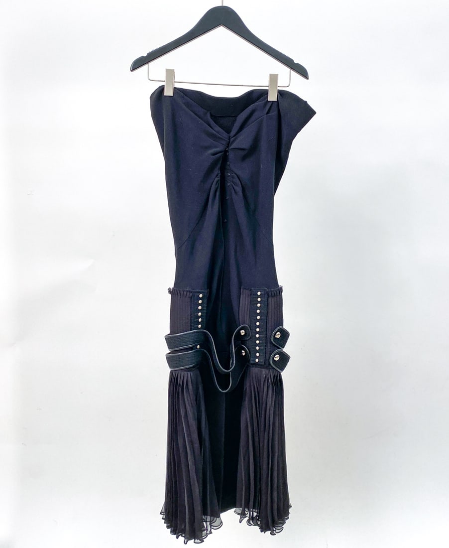 BALENCIAGA BLACK PLEATED DRESS (1 of 12)