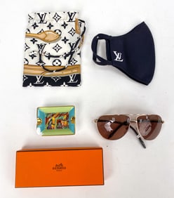 HERMES & LOUIS VUITTON ACCESSORIES GROUPING