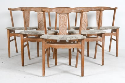 (6) ATTR. HENNING KJAERNULF OAK DINING CHAIRS
