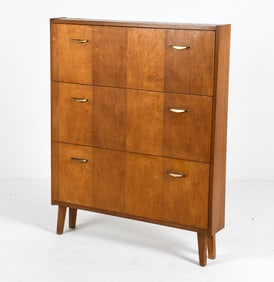 SCANDINAVIAN TEAK SHOE RACK CABINET C. 1960S