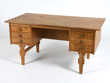 HENNING KJAERNULF DANISH OAK DESK C. 1970S