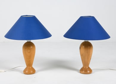 PAIR OF DYRLUND STYLE SWEDISH PINE TABLE LAMPS