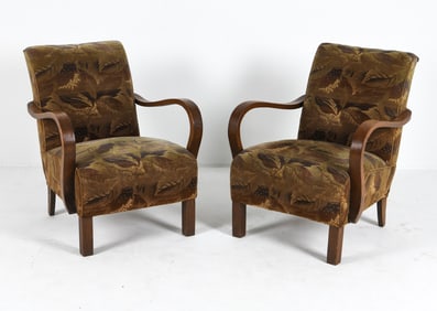 PAIR OF JINDRICH HALABALA STYLE LOUNGE CHAIRS