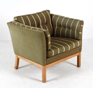 ERIK JORGENSEN STYLE DANISH OAK LOUNGE CHAIR