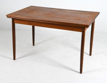 MANNER OF POUL HUNDEVAD TEAK EXTENDING TABLE 1960S