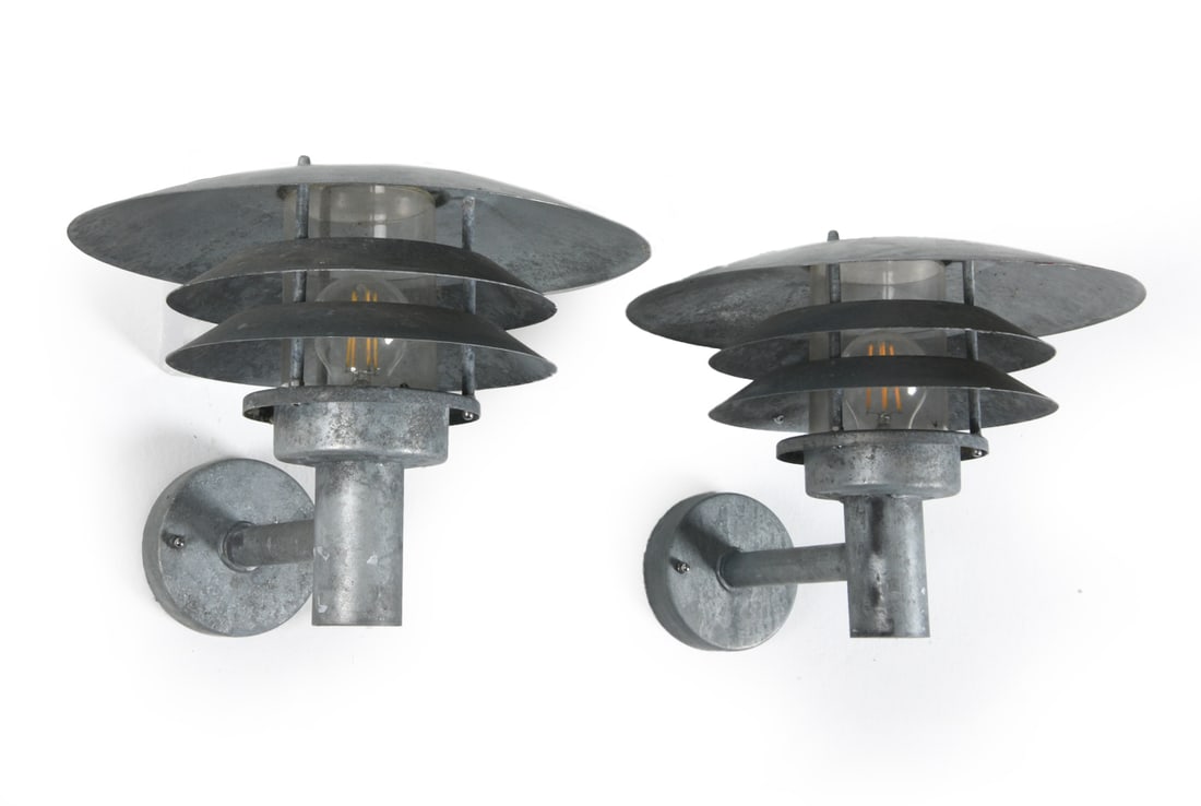PAIR OF NORDLUX VENO STEEL OUTDOOR SCONCES (1 of 10)