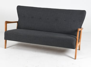 SOREN HANSEN FOR FRITZ HANSEN BEECH SOFA C. 1960S