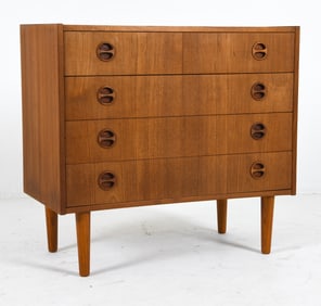 ARNE WAHL IVERSEN STYLE TEAK CHEST OF DRAWERS