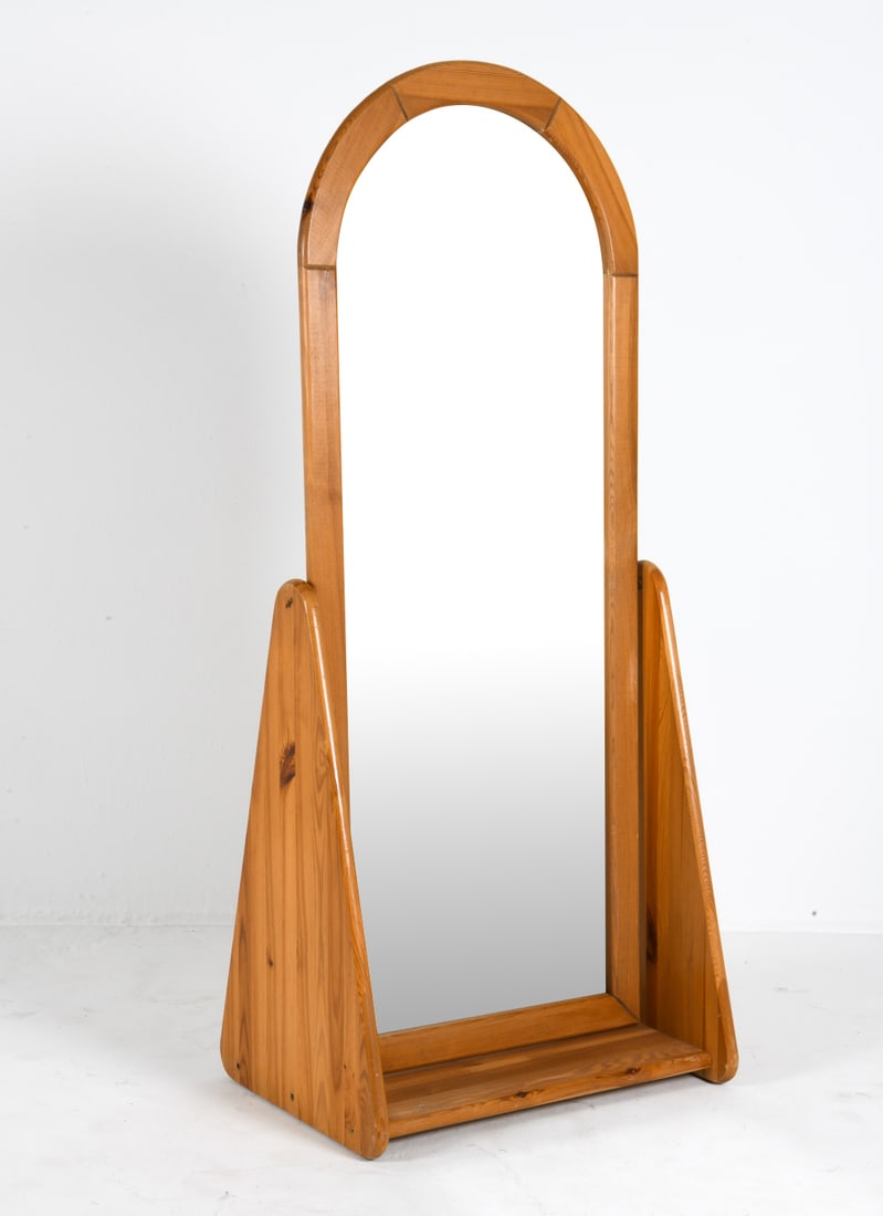 SWEDISH PINE STANDING MIRROR C. 1970S (1 of 10)