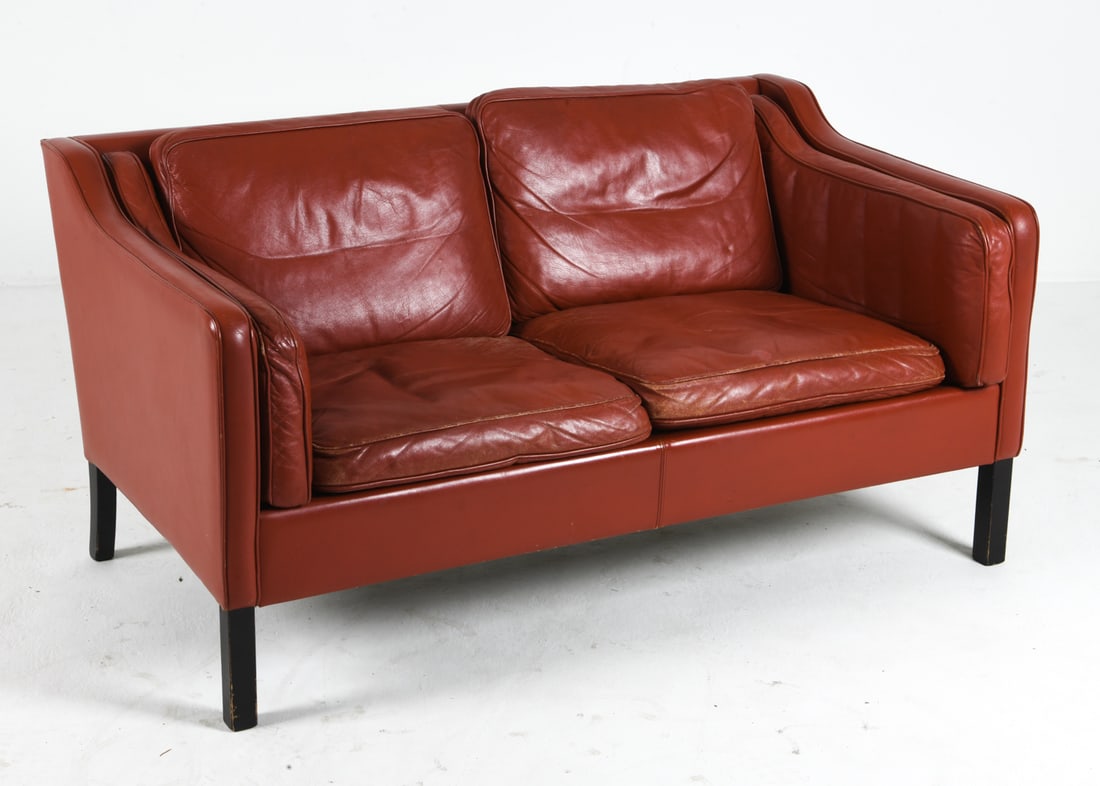MANNER OF BORGE MOGENSEN LEATHER SOFA C. 1960S (1 of 10)