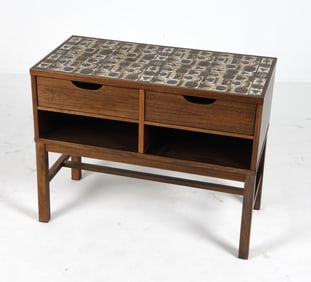 SEVERIN HANSEN ROSEWOOD & TILE SIDE CHEST 1960S
