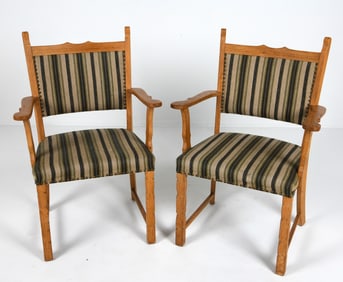 ATTR HENNING KJAERNULF PAIR DINING ARMCHAIRS 1970S