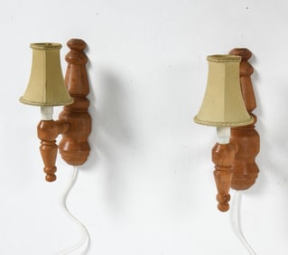 PAIR EINO LUNDHOLM STYLE SWEDISH PINE SCONCES