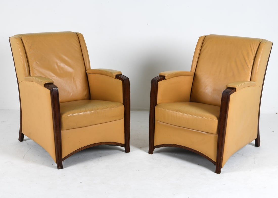 ATTR. SCHUITEMA PAIR OF ROSEWOOD & LEATHER CHAIRS (1 of 11)