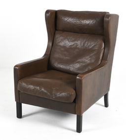 ATTR. GEORG THAMS LEATHER LOUNGE CHAIR C. 1970S
