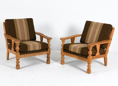 ATTR. HENNING KJAERNULF OAK LOUNGE CHAIRS