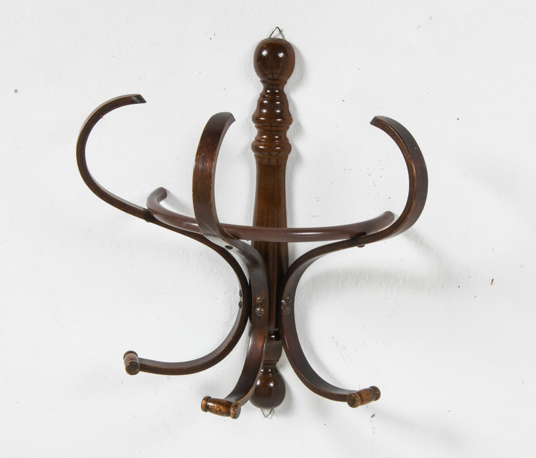 ATTR. THONET SCANDINAVIAN OAK COAT RACK C. 1960S (1 of 9)