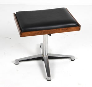LOUIS ZWICKI STYLE DANISH ROSEWOOD & LEATHER STOOL