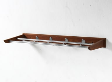DANISH TEAK & CHROME COAT RACK C. 1970S