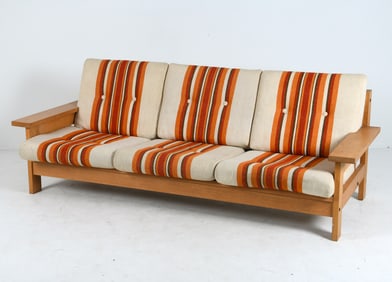 LABOREMUS DANISH OAK & WOOL SOFA C. 1970S
