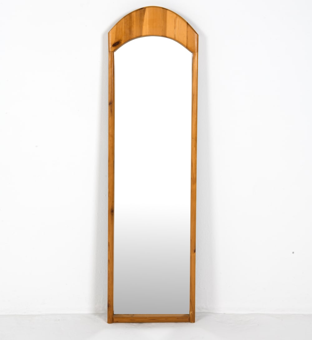 ATTR. LUXUS SWEDISH PINE WALL MIRROR C. 1970S (1 of 5)