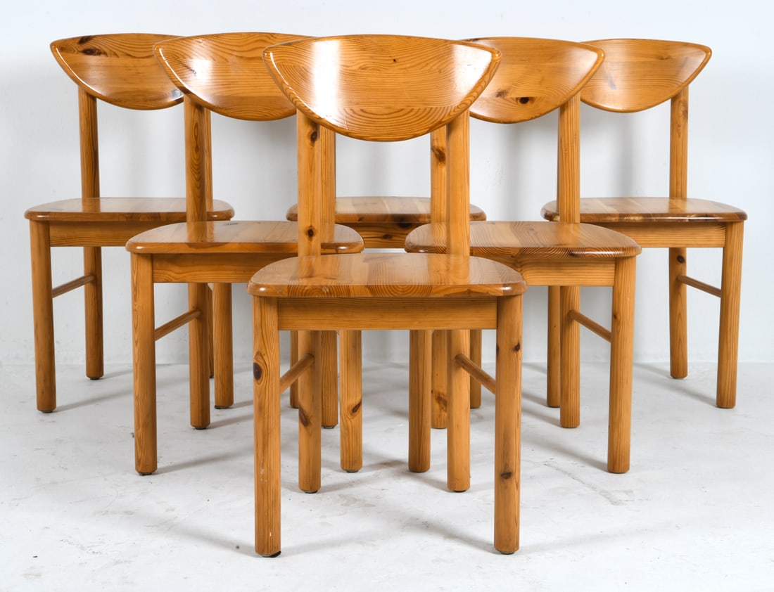 (6) RAINER DAUMILLER PINE DINING CHAIRS C. 1970S (1 of 8)