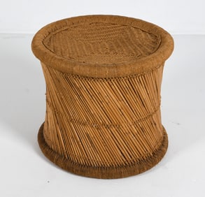 SCANDINAVIAN RATTAN SIDE TABLE C. 1960S