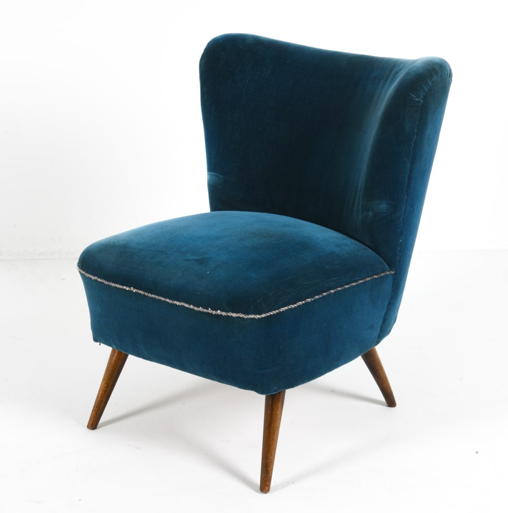 JOHANNES BYNTE STYLE SWEDISH VELOUR COCKTAIL CHAIR (1 of 9)