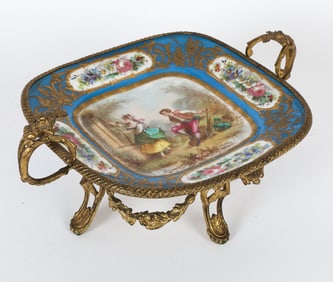 ATTR. SEVRES FRENCH PORCELAIN & ORMOLU BOWL