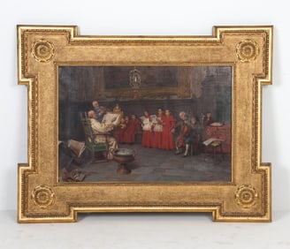 FRANCESCO BERGAMINI (1815-1883) MUSIC RECITAL O/C