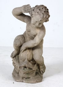 CEMENT OUTDOOR PUTTI ANGEL SCULPTURE