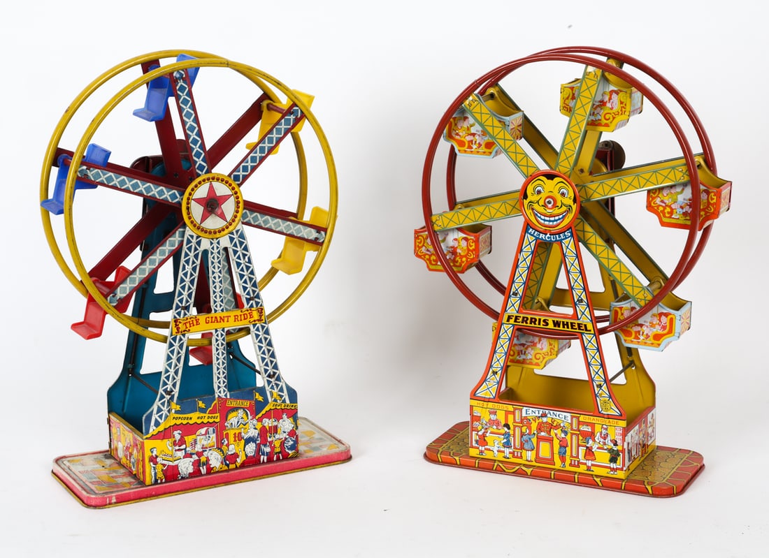 PAIR OF J. CHEIN & CO. WIND-UP FERRIS WHEEL TOYS (1 of 17)