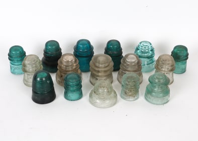 GROUPING OF VINTAGE GLASS INSULATORS