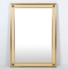 MID-CENTURY BRASS & ENAMEL WALL MIRROR