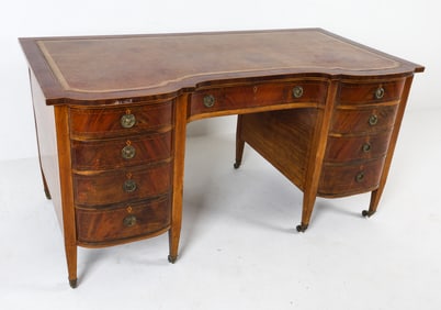 SHERATON REVIVAL STYLE MAHOGANY WRITING DESK