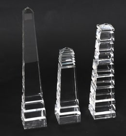 DECORATIVE GLASS OBELISK GROUPING
