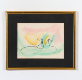 LUTHELL (20TH C.) ABSTRACT MIXED MEDIA