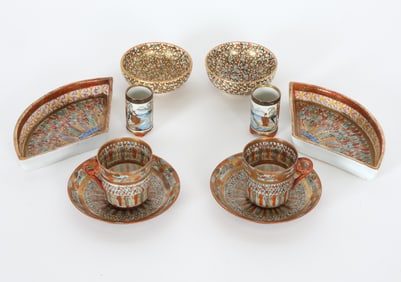 GROUPING OF ANTIQUE SATSUMA PORCELAIN