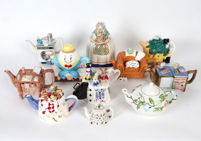 COLLECTION OF WHIMSICAL CERAMIC TEAPOTS