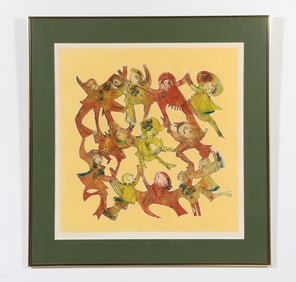 JEAN MARTIN (20TH C.) PRINT WITH DANCING FIGURES